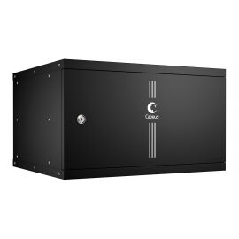 Шкаф настенный 19" 6U 550x450x320мм, LIGHT, дверь металл, черный, CABEUS WSC-05D-6U55/45m-BK 