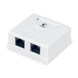 Розетка компьютерная RJ-45, кат.5e, двойная, внешняя, Dual IDC, Cabeus WS-8P8C-Cat.5e-2