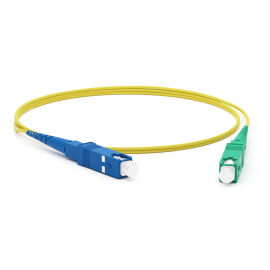 Шнур оптический SC/UPC-SC/APC, SM, 1.5м, Simplex, жел., Hyperline FC-S2-9-SC/UR-SC/AR-H-1.5M-LSZH-YL