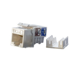 Вставка Keystone Jack RJ-45(8P8C), Кат.6, белая, Hyperline KJ9-8P8C-C6-90-WH