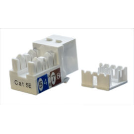 Вставка Keystone Jack RJ-45(8P8C), Кат.5е, белая, Hyperline KJ9-8P8C-C5e-90-WH