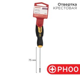 Отвертка крестовая PH00х75мм, REXANT 12-6401