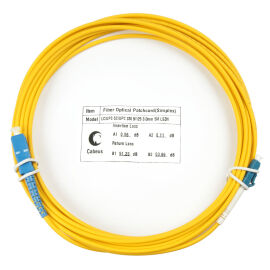 Шнур оптический LC/UPC-SC/UPC, SM, 20м, Simplex, желтый, Cabeus FOP(s)-9-LC-SC-20m