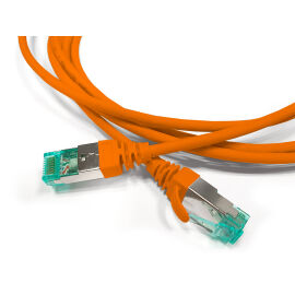 Патч-корд S/FTP 4 пары, Кат.6а, 2хRJ45, 2м, оранжевый, LSZH, Hyperline PC-LPT-SFTP-RJ45-RJ45-C6a-2M-LSZH-OR