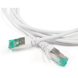 Патч-корд S/FTP 4 пары, Кат.6а, 2хRJ45, 2м, белый, LSZH, Hyperline PC-LPT-SFTP-RJ45-RJ45-C6a-2M-LSZH-WH