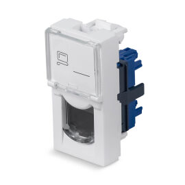 Вставка Mosaic Keystone Jack RJ-45(8р8с), Кат.6, белая, Cabeus KJ-RJ45-Cat.6-180T-FP-L-22,5