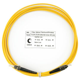 Шнур оптический FC/UPC-ST/UPC, SM, 3м, Simplex, желтый, Cabeus FOP(s)-9-FC-ST-3m