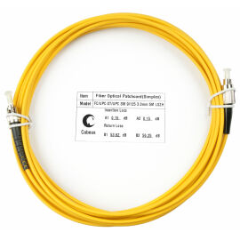 Шнур оптический FC/UPC-ST/UPC, SM, 10м, Simplex, желтый, Cabeus FOP(s)-9-FC-ST-10m