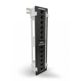 Патч-панель 1U, 10", 12хRJ45, UTP, кат.5e, с подставкой, Hyperline PPW-12-8P8C-C5e