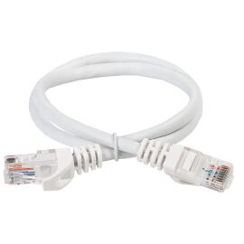 Патч-корд UTP 4 пары, Кат.5e, 2хRJ45, 5м, белый, LSZH, ITK PC08-C5EUL-5M