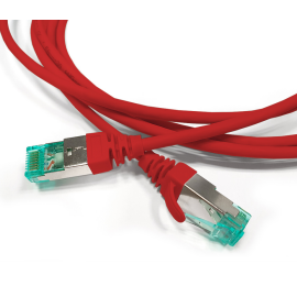 Патч-корд S/FTP 4 пары, Кат.6а, 2хRJ45, 3м, красный, LSZH, Hyperline PC-LPT-SFTP-RJ45-RJ45-C6a-3M-LSZH-RD