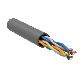 Кабель UTP 4 пары, Кат.5e, внутр., PVC, 0,51мм, 24AWG, серый., 305м, РФ/Т, ITK LC1-C5E04-111-T-R