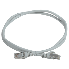 Патч-корд FTP 4 пары, Кат.5е, 2хRJ45, 1м, серый, PVC, GENERICA PC01-C5EF-1M-G