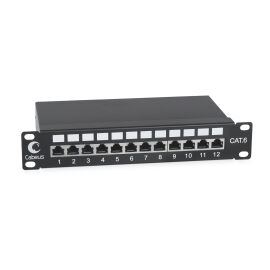 Патч-панель 1U, 10", 12хRJ45, UTP, кат.6, Dual IDC, Cabeus PL-12-Cat.6 10"-SH-Dual IDC 