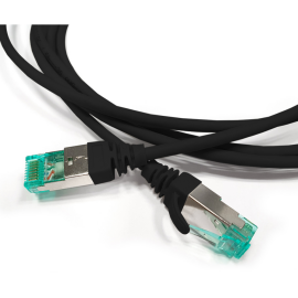 Патч-корд S/FTP 4 пары, Кат.6а, 2хRJ45, 5м, черный, LSZH, Hyperline PC-LPT-SFTP-RJ45-RJ45-C6a-5M-LSZH-BK