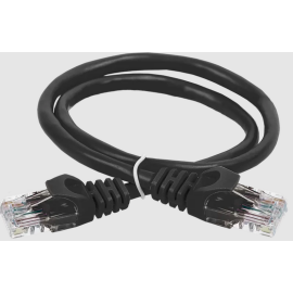 Патч-корд UTP 4 пары, Кат.5е, 2хRJ45, 0,5м, черный, PVC, GENERICA PC09-C5EU-05M-G