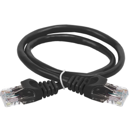 Патч-корд UTP 4 пары, Кат.5е, 2хRJ45, 1м, черный, LSZH, ITK PC09-C5EUL-1M