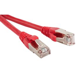 Патч-корд FTP 4 пары, Кат.5e, 2хRJ45, 0,5м, красный, LSZH, Hyperline PC-LPM-STP-RJ45-RJ45-C5e-0.5M-LSZH-RD