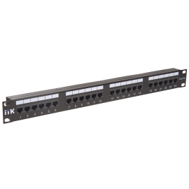 Патч-панель 1U, 19'', 24хRJ45, UTP, кат.5е, Dual, ITK PP24-1UC5EU-D05