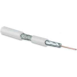 Кабель коаксиальный RG-6 75 Ом, PVC, уп.100м, белый, Hyperline COAX-SAT703N-WH-100