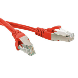 Патч-корд SF/UTP 4 пары, Кат.5е, 2хRJ45, 5м, красный, LSZH, Hyperline PC-LPM-SFTP-RJ45-RJ45-C5e-5M-LSZH-RD