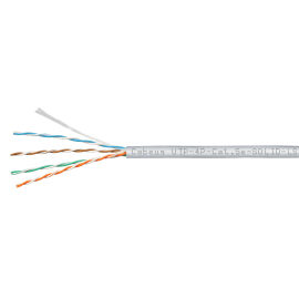 UTP-4P-Cat.5e-SOLID-LSZH-GY-100 Кабель витая пара UTP (U/UTP), категория 5e, 4 пары (24 AWG), одножильный, серый, LSZH, нг(А)-HF, (100 м)