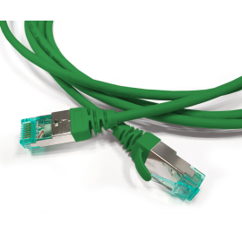 Патч-корд S/FTP 4 пары, Кат.6а, 2хRJ45, 2м, зеленый, LSZH, Hyperline PC-LPT-SFTP-RJ45-RJ45-C6a-2M-LSZH-GN