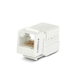 Вставка Keystone Jack RJ-45(8P8C), Кат.6, 110 IDC, белая, Hyperline KJNE-8P8C-C6-90-WH