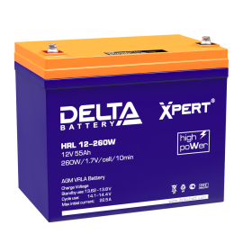 Батарея аккумуляторная DELTA HRL 12-260 W, Xpert (12В, 55Ач)