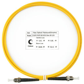 Шнур оптический ST/UPC-ST/UPC, SM, 2м, Simplex, желтый, Cabeus FOP(s)-9-ST-ST-2m