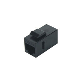 Адаптер проходной RJ45-RJ45(8p8c), Кат.5e, тип Keystone Jack, черный, Hyperline CA2-KJ-C5E-BK