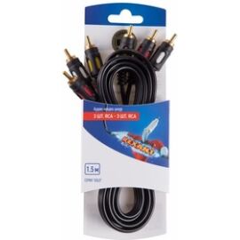 Шнур 3RCA-3RCA, 1.5м, GOLD, REXANT 06-3050