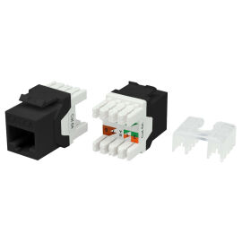 Вставка Keystone Jack RJ-45(8P8C), Кат.6а, черная, Hyperline KJ8-8P8C-C6A-180-BK