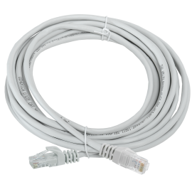 Патч-корд UTP 4 пары, Кат.5е, 2хRJ45, 5м, серый, PVC, GENERICA PC01-C5EU-5M-G