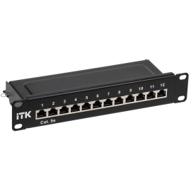 Патч-панель 1U, 10", 12хRJ45, STP, кат.5е, IDC Dual, ITK PP12-1UC5ES-D05-10