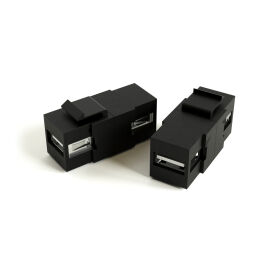 Вставка Keystone Jack USB 2.0 (Type A), ROHS, черная, Hyperline KJ1-USB-A2-BK