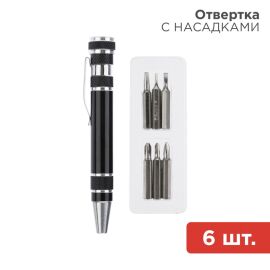 Отвертка с насадками 6шт, REXANT 12-4705