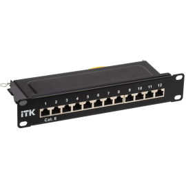 Патч-панель 1U, 10", 12хRJ45, STP, кат.6, Dual, ITK PP12-1UC06S-D05-10