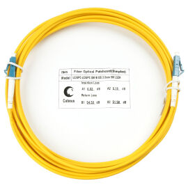 Шнур оптический LC/UPC-LC/UPC, SM, 10м, Simplex, желтый, Cabeus FOP(s)-9-LC-LC-10m