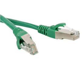 Патч-корд SF/UTP 4 пары, Кат.5е, 2хRJ45, 10м, зеленый, LSZH, Hyperline PC-LPM-SFTP-RJ45-RJ45-C5e-10M-LSZH-GN