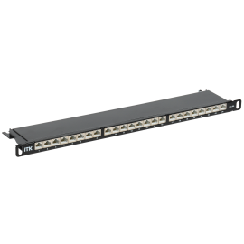 Патч-панель 0,5U, 19'', 24хRJ45, STP, кат.6а, Dual IDC, ITK PP24-D05UC6AS-D05H