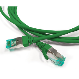 Патч-корд S/FTP 4 пары, Кат.6а, 2хRJ45, 1,5м, зеленый, LSZH, Hyperline PC-LPT-SFTP-RJ45-RJ45-C6a-1.5M-LSZH-GN