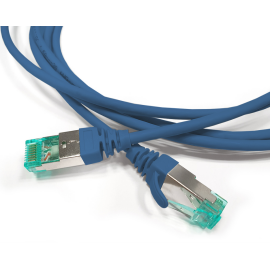 Патч-корд S/FTP 4 пары, Кат.6а, 2хRJ45, 1м, синий, LSZH, Hyperline PC-LPT-SFTP-RJ45-RJ45-C6a-1M-LSZH-BL