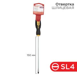 Отвертка шлицевая SL4х150мм, REXANT 12-6425