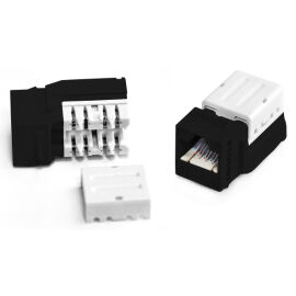 Вставка Keystone Jack RJ-45(8P8C), Кат.5e, 110 IDC, черная, Hyperline KJNE-8P8C-C5e-90-BK			