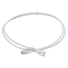 Патч-корд UTP 4 пары, Кат.5e, 2xRJ45, 2м, белый, LSZH, slim, ITK PC08-C5EUL-2M-SL-WT