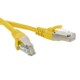 Патч-корд SF/UTP 4 пары, Кат.6, 2хRJ45, 2м, желтый, LSZH, Hyperline PC-LPM-SFTP-RJ45-RJ45-C6-2M-LSZH-YL