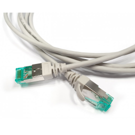 Патч-корд S/FTP 4 пары, Кат.6а, 2хRJ45, 1м, серый, LSZH, Hyperline PC-LPT-SFTP-RJ45-RJ45-C6a-1M-LSZH-GY