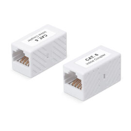 Адаптер проходной, Кат.6, UTP, тип RJ45-RJ45, белый, Cabeus CA-8p8c-C6