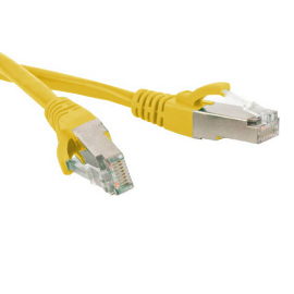 Патч-корд SF/UTP 4 пары, Кат.5е, 2хRJ45, 2м, желтый, LSZH, Hyperline PC-LPM-SFTP-RJ45-RJ45-C5e-2M-LSZH-YL